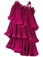 Romance Was Born Bloom Pleat Tiered Dress - Purple