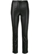 Patrizia Pepe Faux-leather Slim Trousers - Black