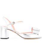 Rochas Bow Front Heeled Sandals - Metallic
