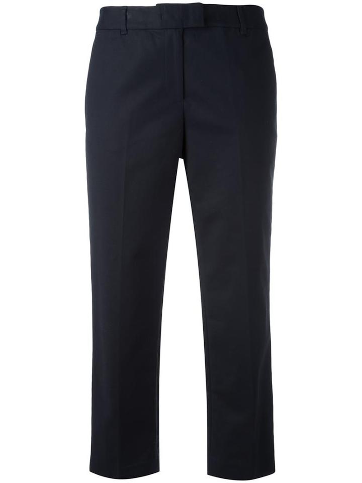 Michael Michael Kors Cropped Trousers, Women's, Size: 4, Blue, Cotton/spandex/elastane