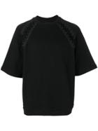 Ktz Lace-up Raglan Sweatshirt - Black
