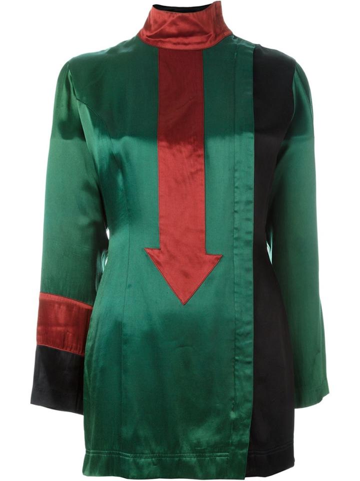 Jean Paul Gaultier Vintage Arrow Appliqué Long Top - Green