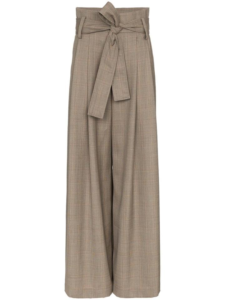 Wright Le Chapelain Belted Wide Leg Trousers - Grey
