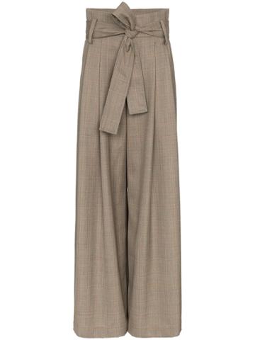 Wright Le Chapelain Belted Wide Leg Trousers - Grey