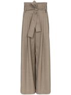 Wright Le Chapelain Belted Wide Leg Trousers - Grey