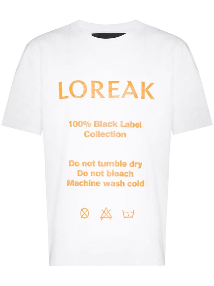 Loreak Label Print T-shirt - White