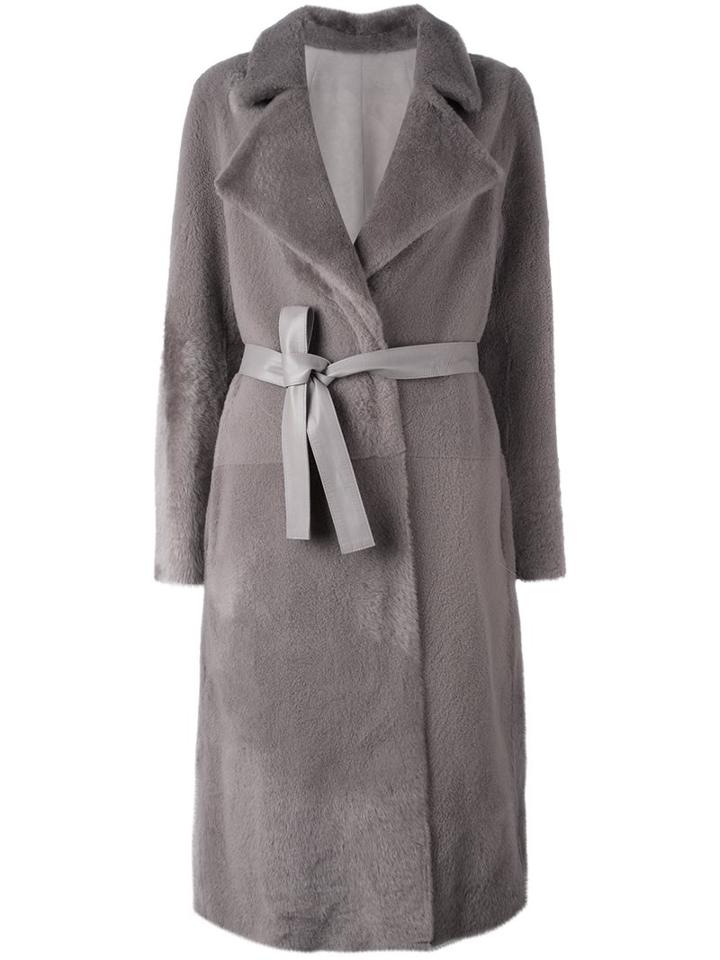 Yves Salomon Long Lamb Fur Coat