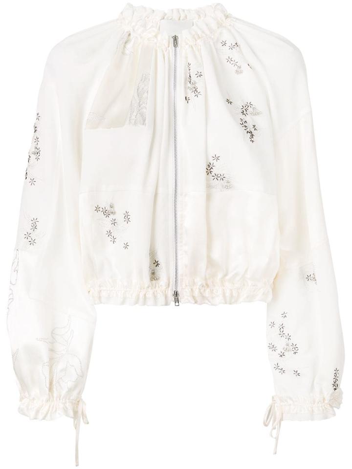 3.1 Phillip Lim Embellished Patchwork Bomber Jacket - White