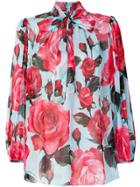 Dolce & Gabbana Rose Print Blouse - Red