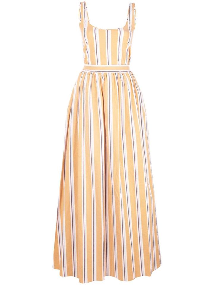 Brock Collection Striped Flared Gown - Orange