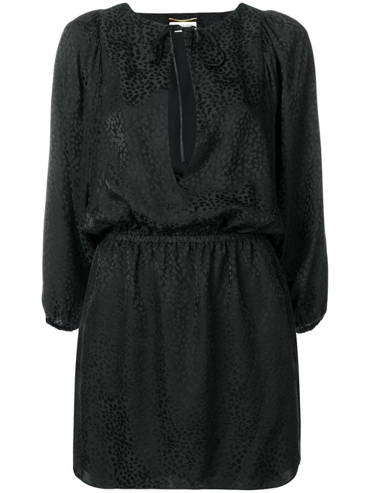Saint Laurent Printed Mini Dress - Black