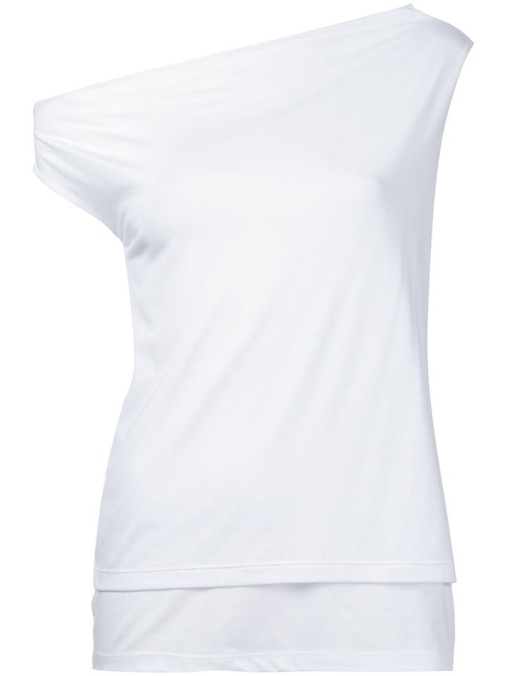 Astraet - Asymmetric Neck Top - Women - Rayon - One Size, White, Rayon