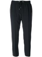 Brunello Cucinelli - Cropped Side Stripe Trousers - Women - Silk/polyester/acetate/cupro - 42, Grey, Silk/polyester/acetate/cupro