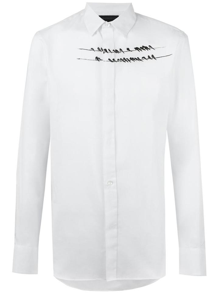 Ann Demeulemeester Grise Birds Print Shirt, Men's, Size: Xl, White, Cotton