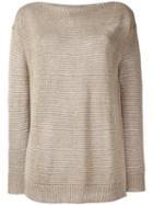 Polo Ralph Lauren Ribbed Trim Jumper, Women's, Size: Xs, Brown, Linen/flax