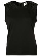 Comme Des Garçons Noir Kei Ninomiya Embroidered Shoulder Top, Women's, Size: Xs, Black, Silk/nylon/rayon