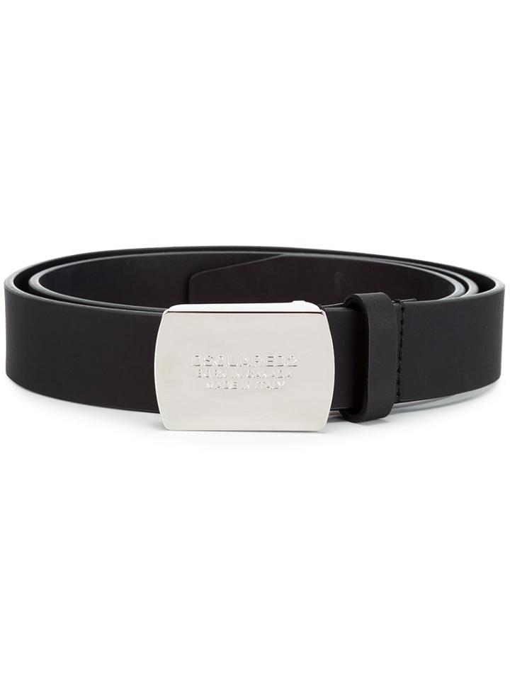 Dsquared2 Logo Buckle Belt, Men's, Size: 100, Black, Calf Leather
