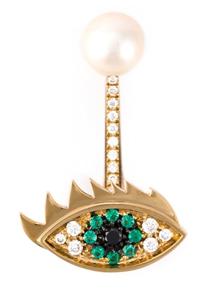 Delfina Delettrez 'eyes On Me Piercing' Emerald And Diamond Earring