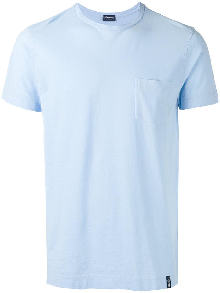 Drumohr Chest Pocket T-shirt, Men's, Size: Small, Blue, Cotton