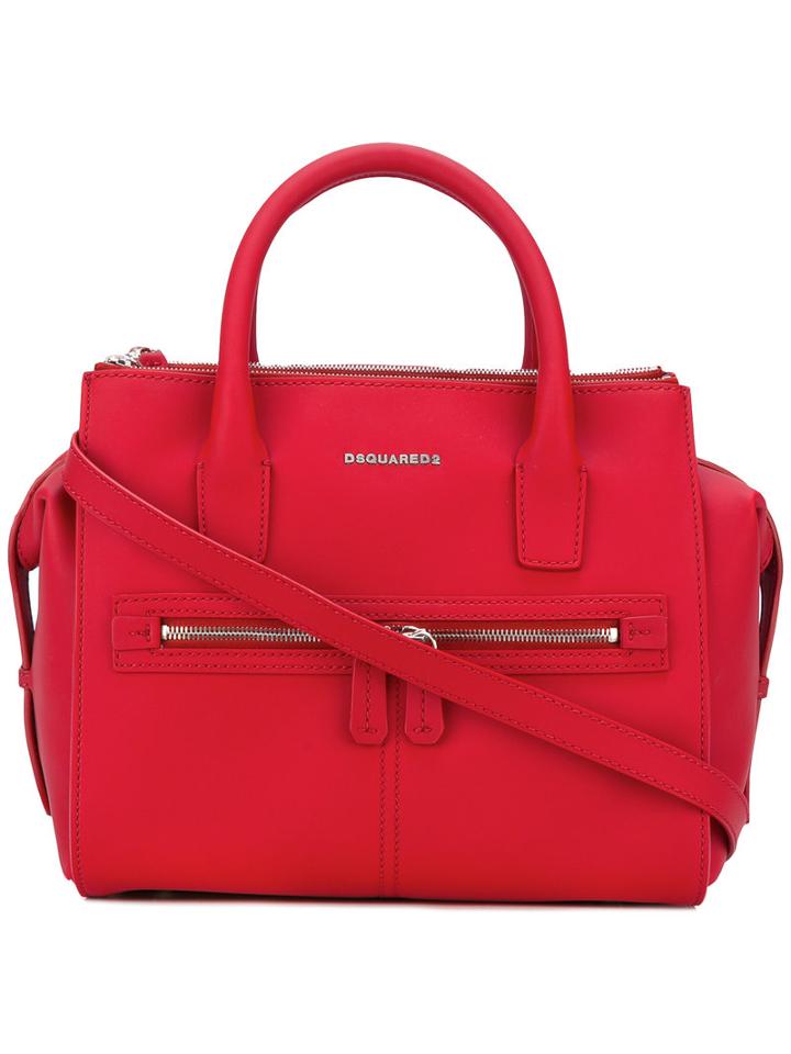 Dsquared2 - Twin Zip Tote - Women - Cotton/polyurethane - One Size, Red, Cotton/polyurethane