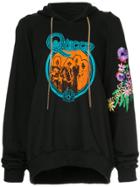 Tiger In The Rain Print Hooded Sweatshirt - Black