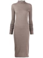 Rick Owens Lilies Knitted Roll Neck Dress - Grey