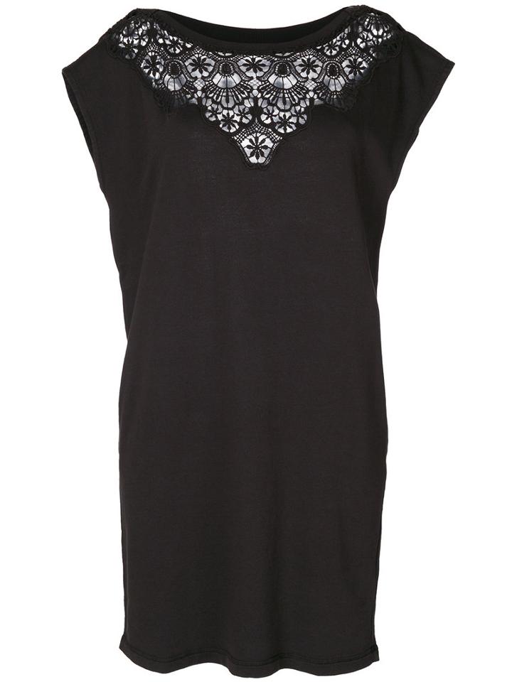 Diesel - Lace Trim Dress - Women - Cotton - S, Black, Cotton