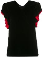 Reinaldo Lourenço Bicolor Velvet Blouse - Black