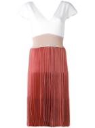 Agnona - Pleated Short Dress - Women - Elastodiene/polyamide/viscose - 44, White, Elastodiene/polyamide/viscose