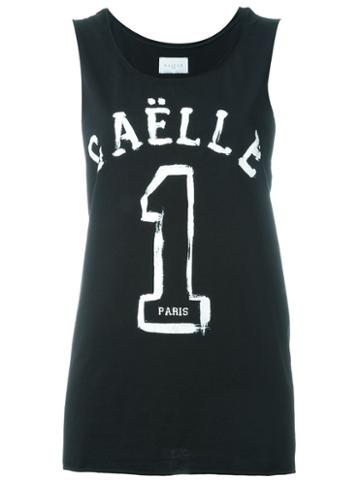 Gaelle Bonheur Logo Print Vest, Women's, Size: 1, Black, Cotton