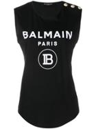 Balmain Printed Logo Vest - Black