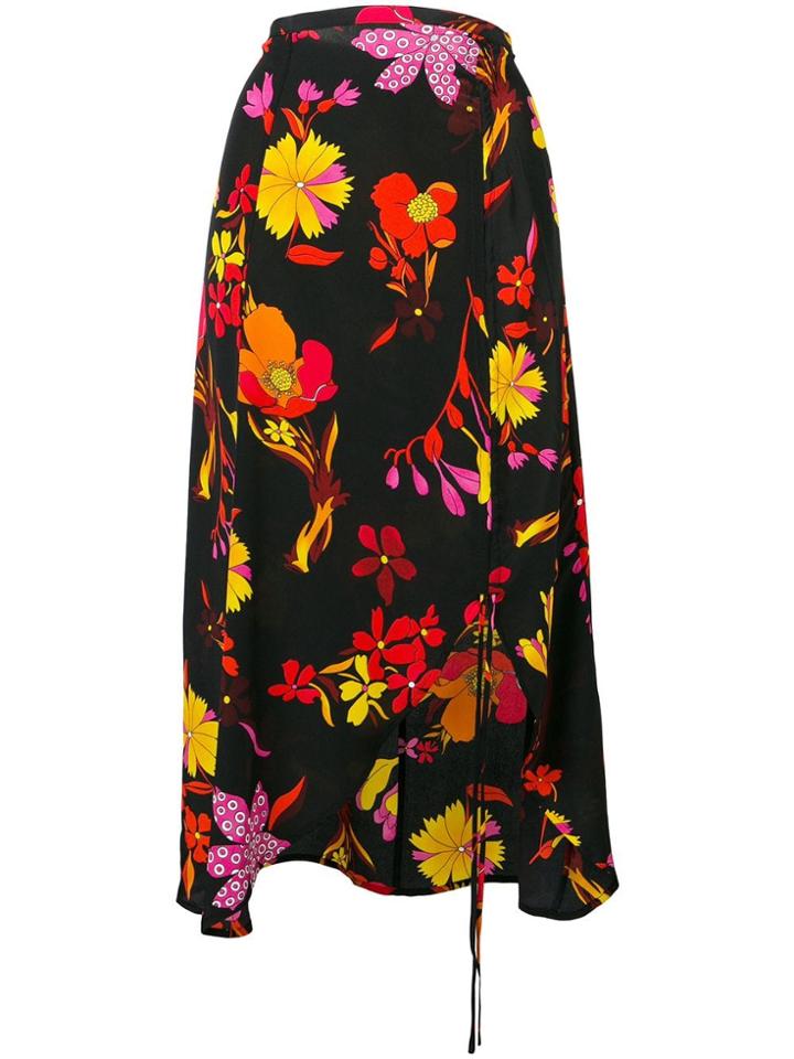 Rixo London Floral Drawstring Skirt - Black