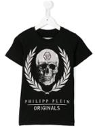 Philipp Plein Kids Skull Print T-shirt, Toddler Boy's, Size: 4 Yrs, Black