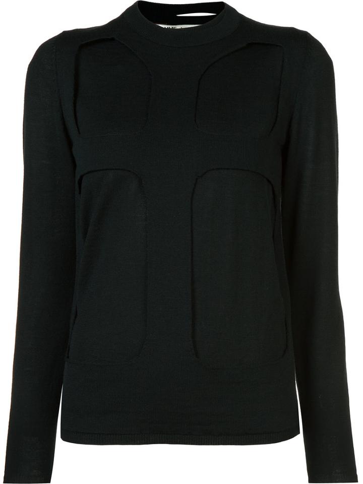 Comme Des Garçons Cut-out Jumper, Women's, Size: Medium, Black, Wool
