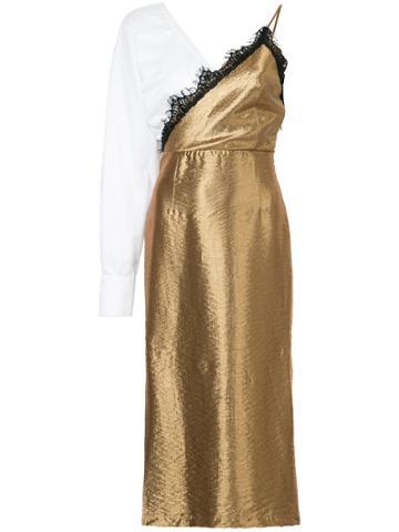 Lalo Half Shirt Dress - Metallic