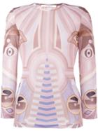 Givenchy 'stargate' Printed Semi-sheer Top, Women's, Size: 40, Viscose