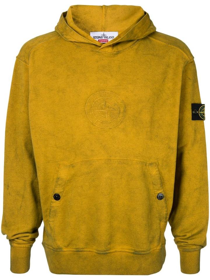 Palace X Stone Island Hooded Sweatshirt - Yellow