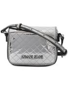 Armani Jeans - Quilted Logo Crossbody Bag - Women - Polyurethane - One Size, Grey, Polyurethane