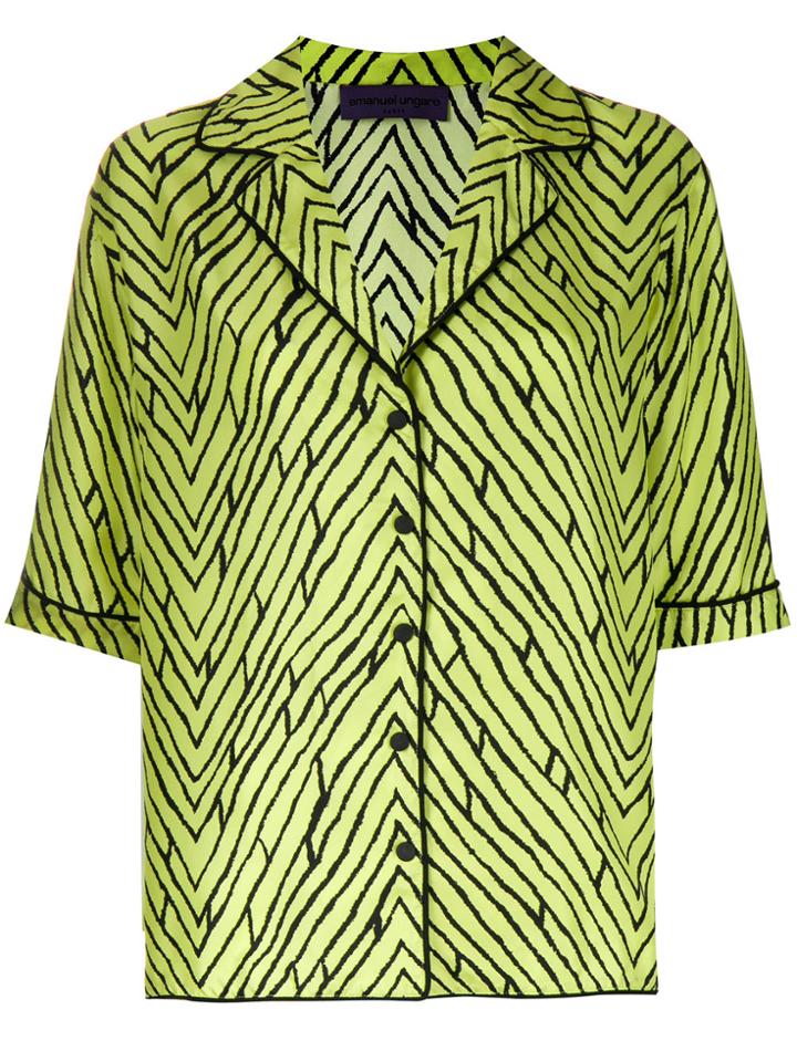 Emanuel Ungaro Vintage Arrows Print Shortsleeved Shirt - Yellow &