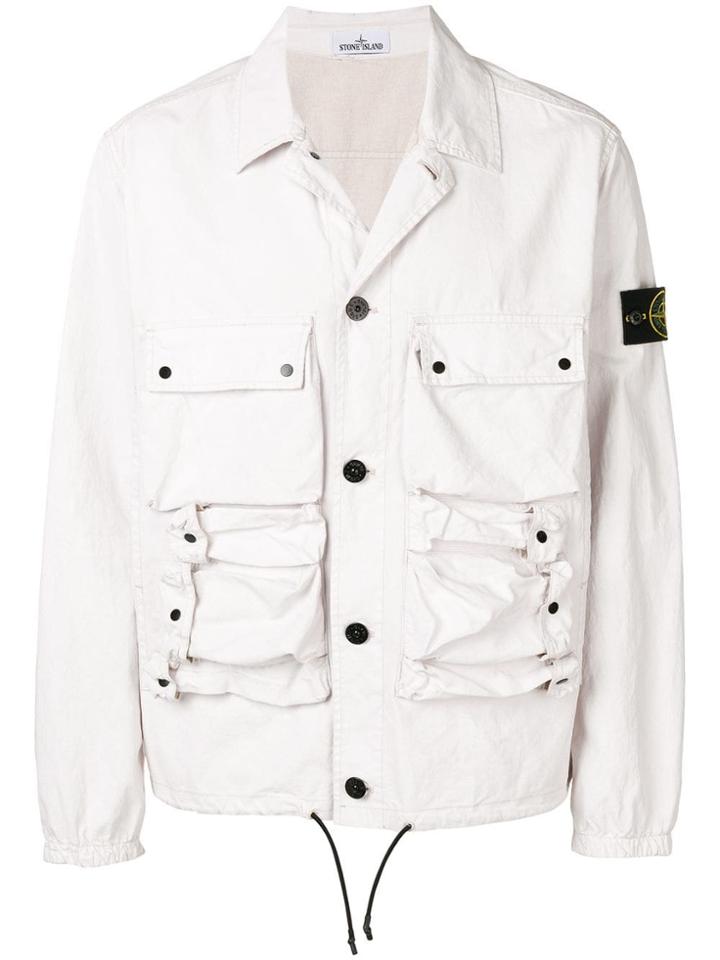 Stone Island Utility Pocket Detailed Jacket - White