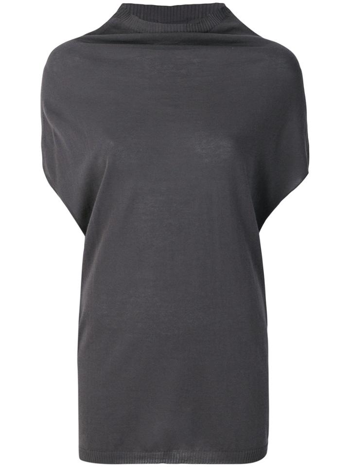 Rick Owens Dropped Shoulder Knit Top - Grey