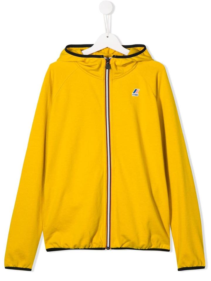 K Way Kids Printed Logo Hoodie - Yellow