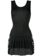 Fendi Karlito Embroidered Tennis Dress, Women's, Size: 44, Black, Polyamide/spandex/elastane