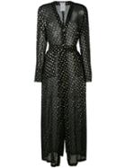 Melampo - Dotted Pattern Gown - Women - Silk/lurex - 42, Black, Silk/lurex