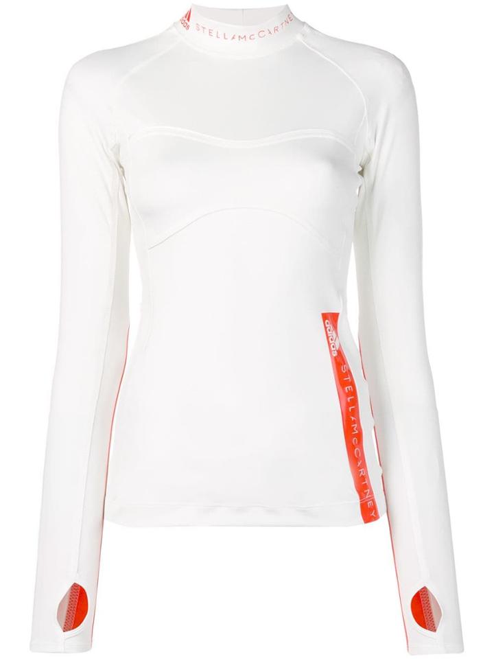 Adidas By Stella Mccartney Logo Printed Compression Top - White