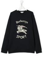 Burberry Kids Teen Burberrys Sport Print Sweatshirt - Blue