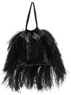 Attico Party Feathered Bag - Black