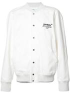 Off-white Helvetica Varsity Jacket, Men's, Size: Medium, White, Cotton