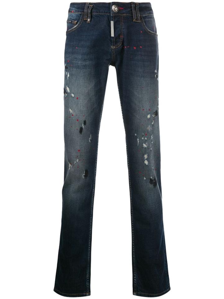 Philipp Plein Straight Supreme Statement Jeans - Blue