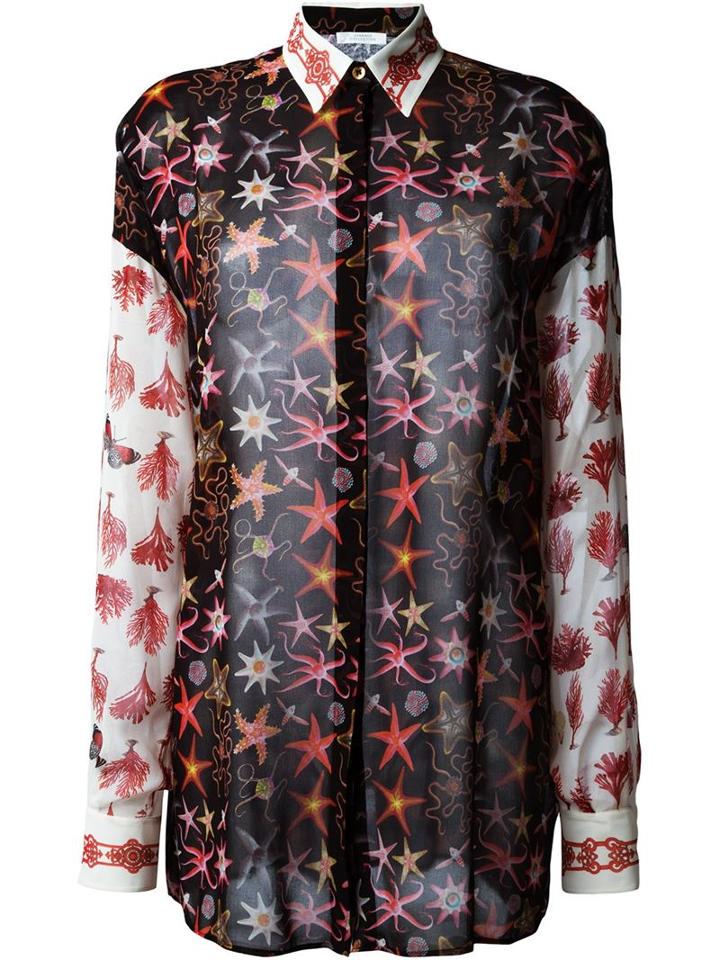 Versace Collection Sea Star Print Sheer Shirt